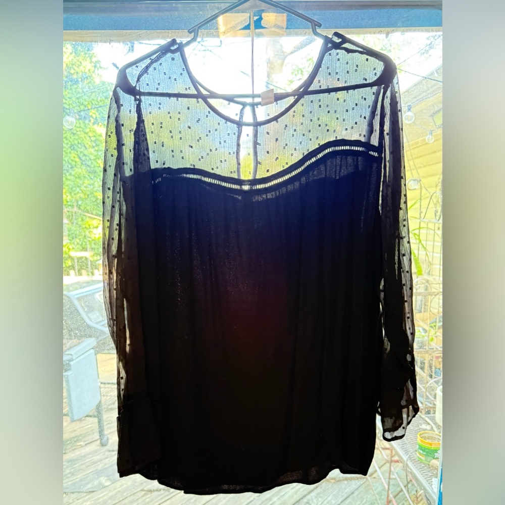 Old Navy Black Sheer Blouse